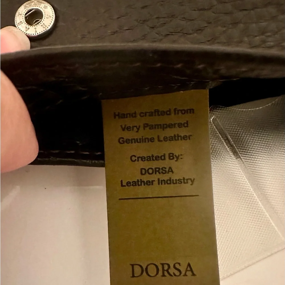 DORSA Leather Traveling Pouch for passport with wallet. Hand crafted. Brown